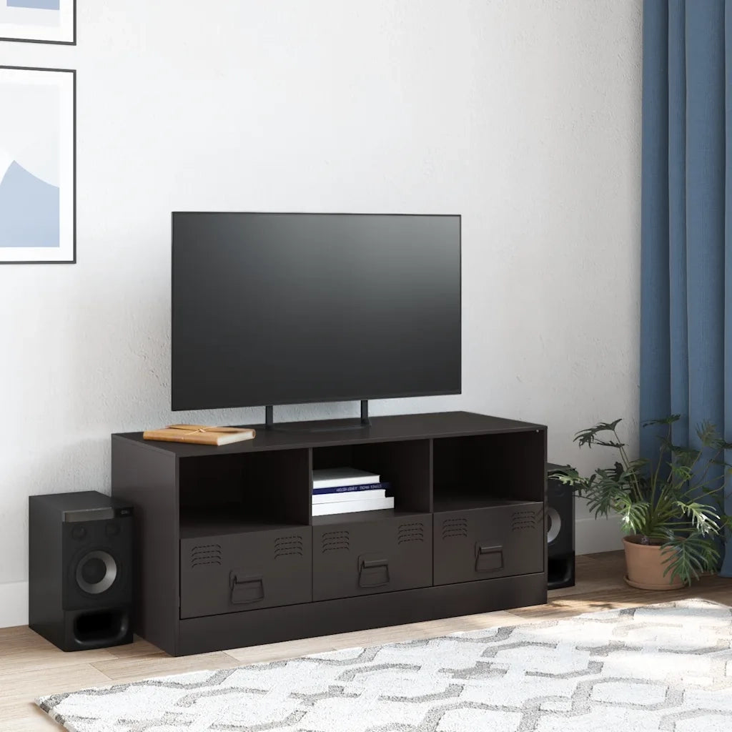 Mobile TV-Credenza per TV-Console TV Nero 99x39x44 cm in Acciaio 901473