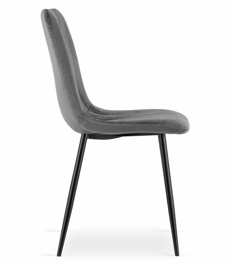 Tavolo Craft nero VALORA NP 120x80 con 4 sedie grigie JEWA