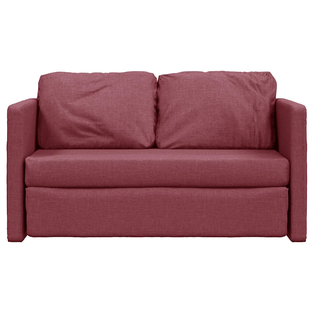 vidaXL Divano Letto da Terra 2 in 1 Rosso Vino 112x174x55cm Tessuto