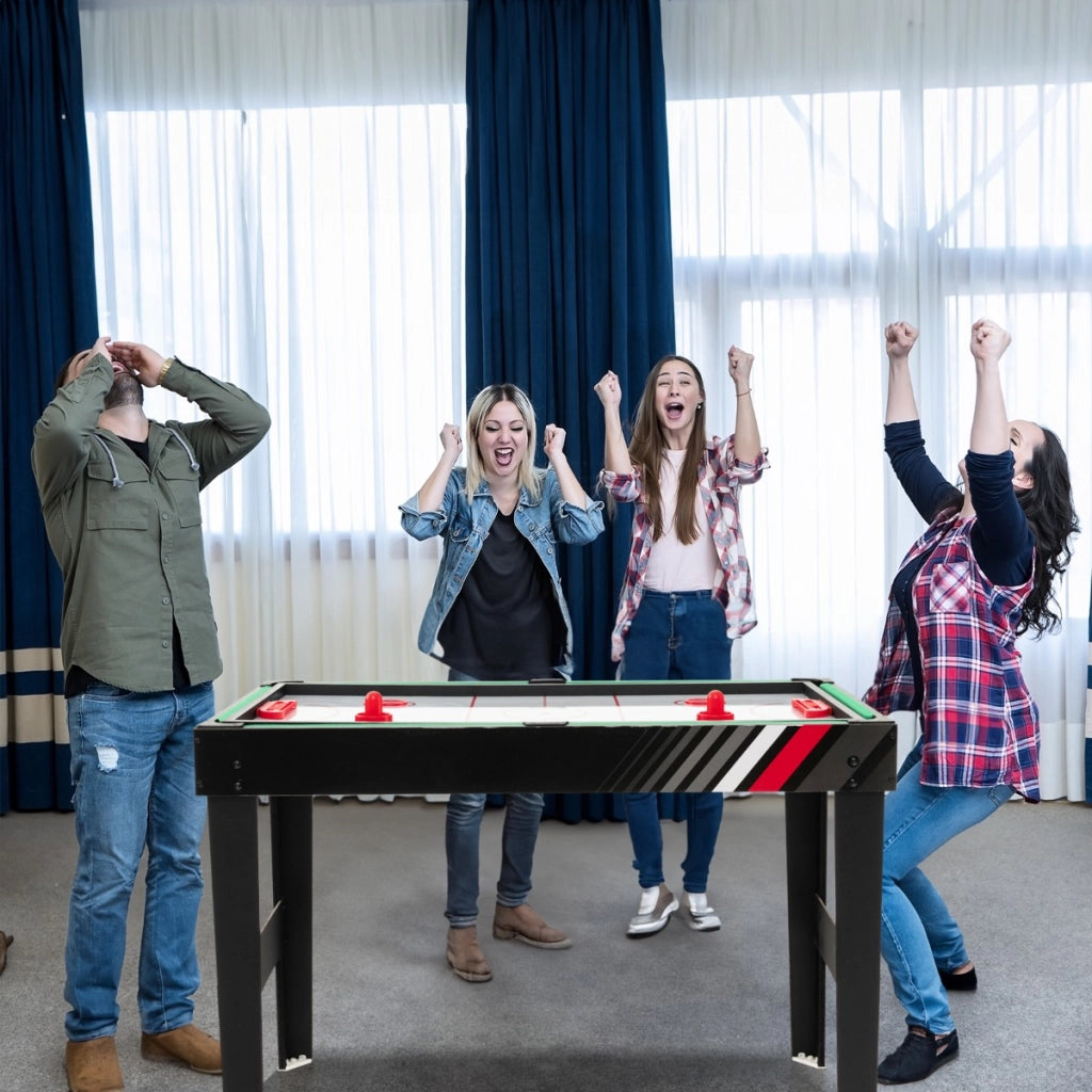 Tavolo da gioco multiuso 4-in-1-Tavolo da calcio balilla da 125cm con biliardo hockey e ping pong per casa feste bar