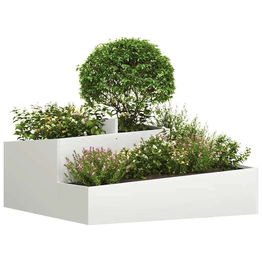 Fioriere | Cassetta per fiori | Vaso da giardino Bianco 100 x 100 x 50 cm