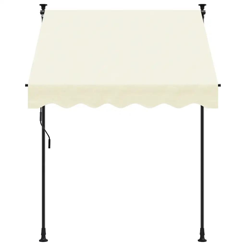 Tenda da Sole Retrattile Crema 200x115 cm in Tessuto e Acciaio 368745
