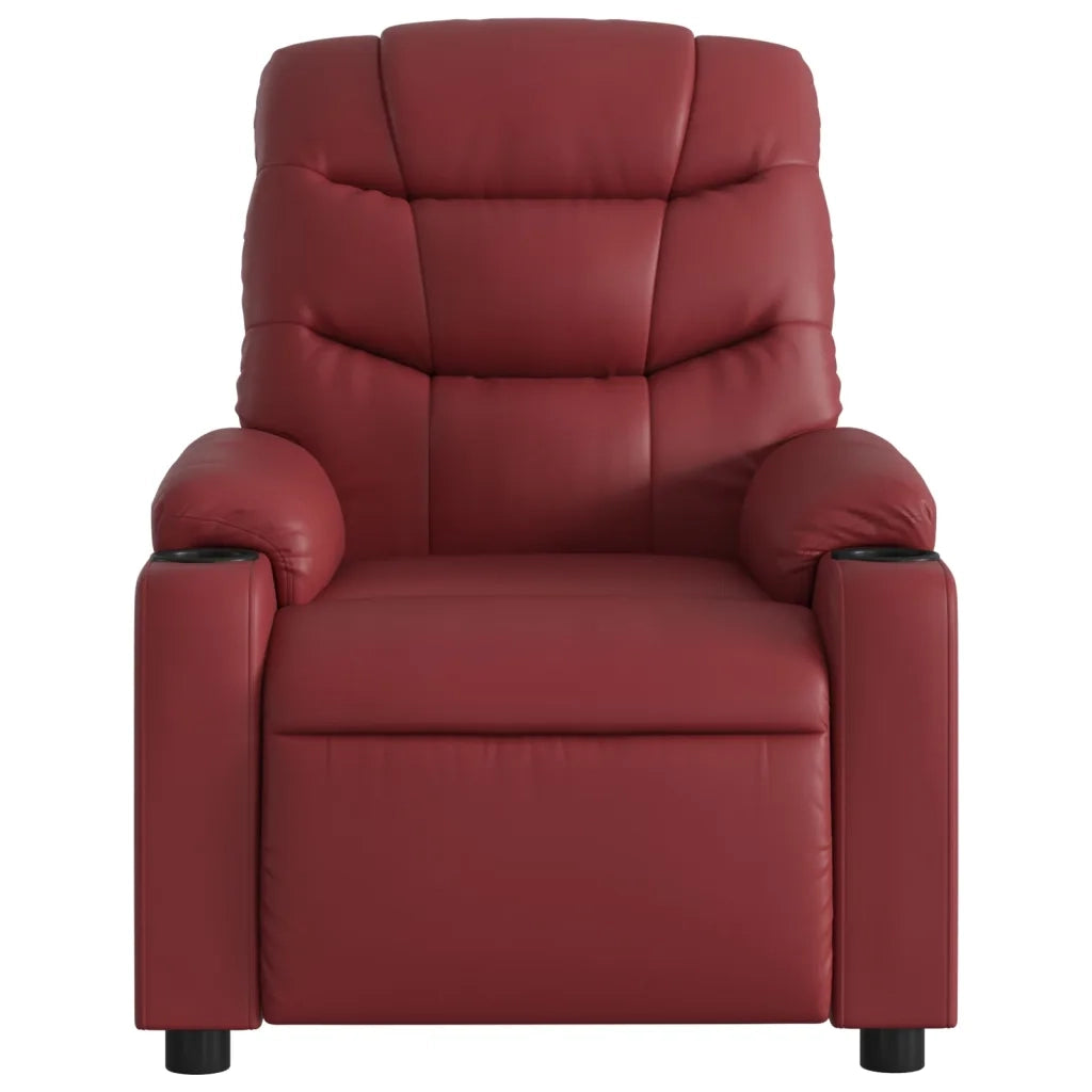 Poltrona | Sedia Relax Reclinabile Elettrica Rosso Vino in Similpelle