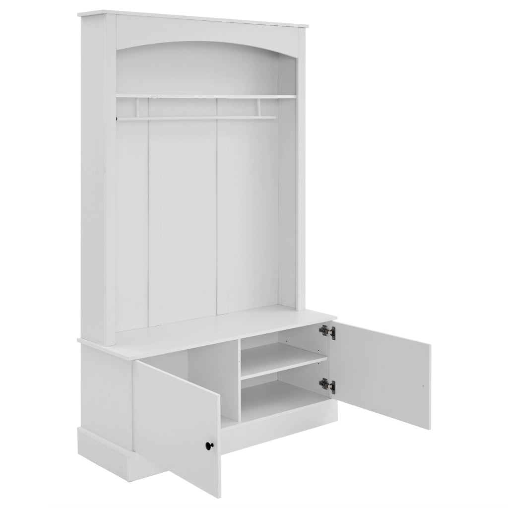 Scarpiera Armadio Ingresso con Panca ¨C MINIMAL ¨C Bianco, Ripiani Regolabili, Salvaspazio