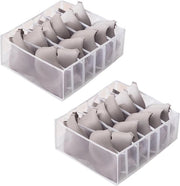 Organizzatore per intimo - Pieghevole e spazievuoto - Bianco - Organizzatore per calze e cravatte - Ideale per armadio - 2 pezzi