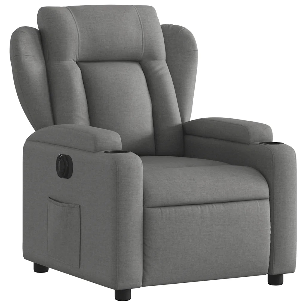 Poltrona Elettrica Reclinabile Grigio Scuro in Tessuto 3204459