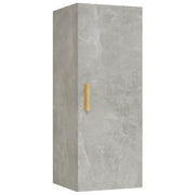 Armadietto a Muro | Mobile a Parete Grigio Cemento 34,5x34x90cm Legno Multistrato