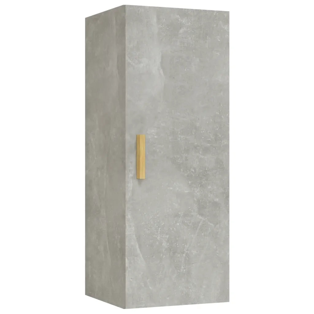 Armadietto a Muro | Mobile a Parete Grigio Cemento 34,5x34x90cm Legno Multistrato