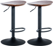 Set di 2 sgabelli da bar Skelde Noce