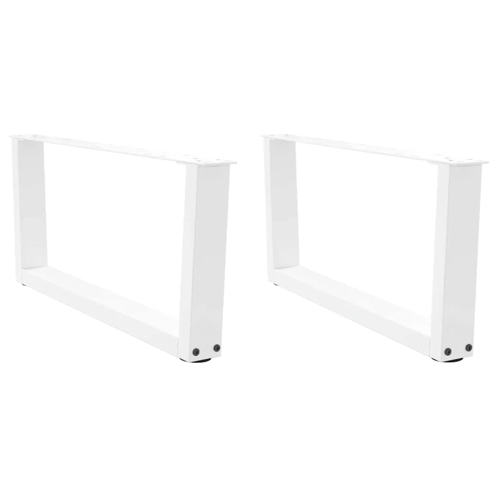 Set di 2 gambe per tavolino a V 70 x 30-31 cm con piedini regolabili design contemporaneo acciaio bianco 02_0056905
