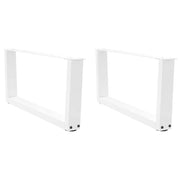 Set di 2 gambe per tavolino a V 70 x 30-31 cm con piedini regolabili design contemporaneo acciaio bianco 02_0056905