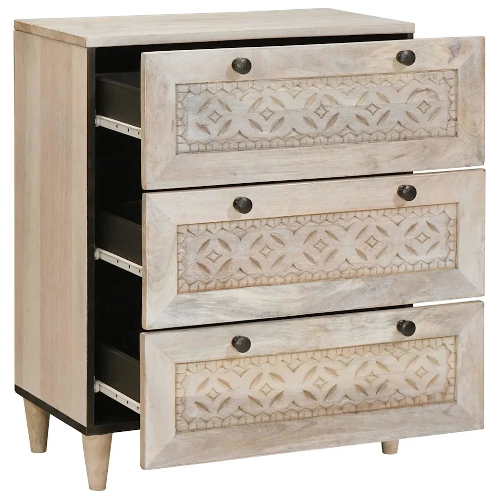 Credenza | Madia | Buffet da pranzo | Armadio da pranzo Bianco 60 x 33 x 75 cm legno massello di mango