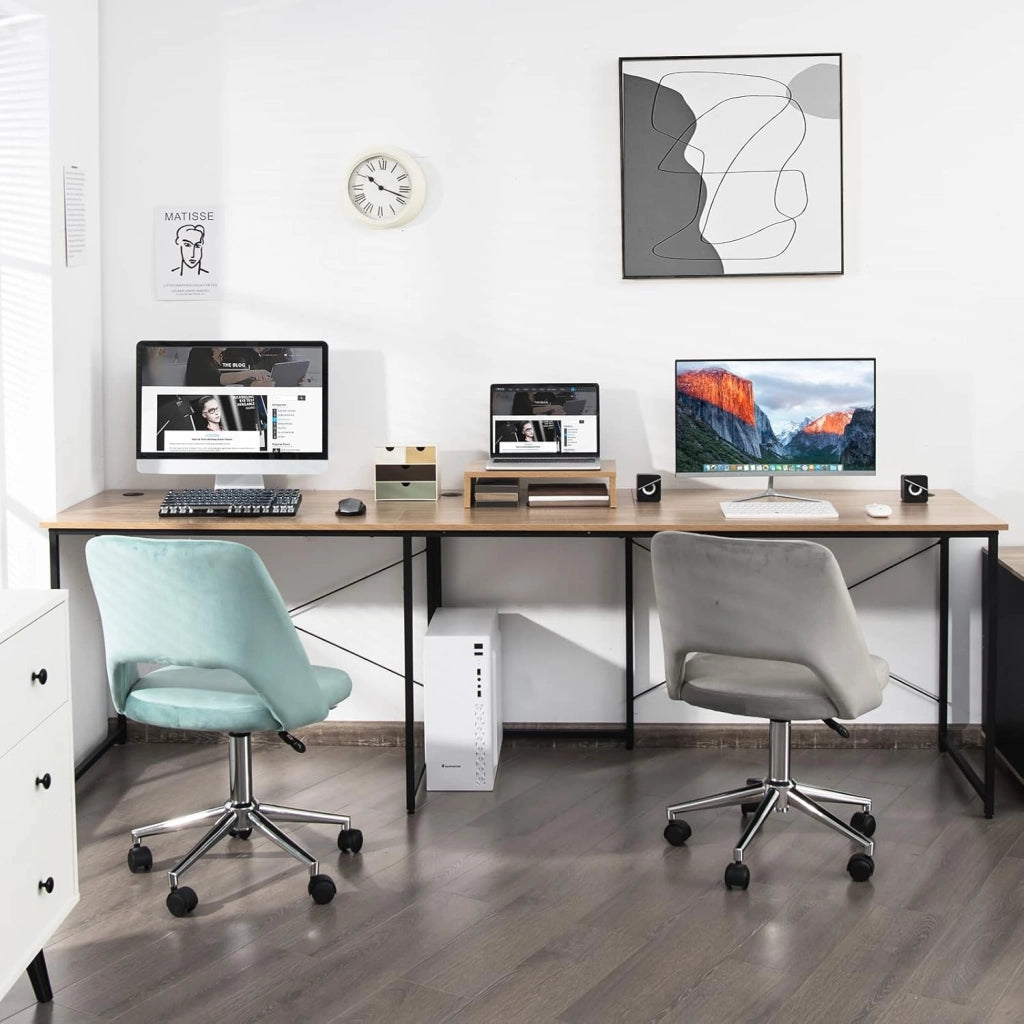 Scrivania Angolare a Forma di L, Telaio in Metallo Stile Industriale, Scrivania per Computer in 2 Forme Diverse per 2 Persone, 150 x 150 x 74 cm/240 x 60 x 74 cm, 3 Colori