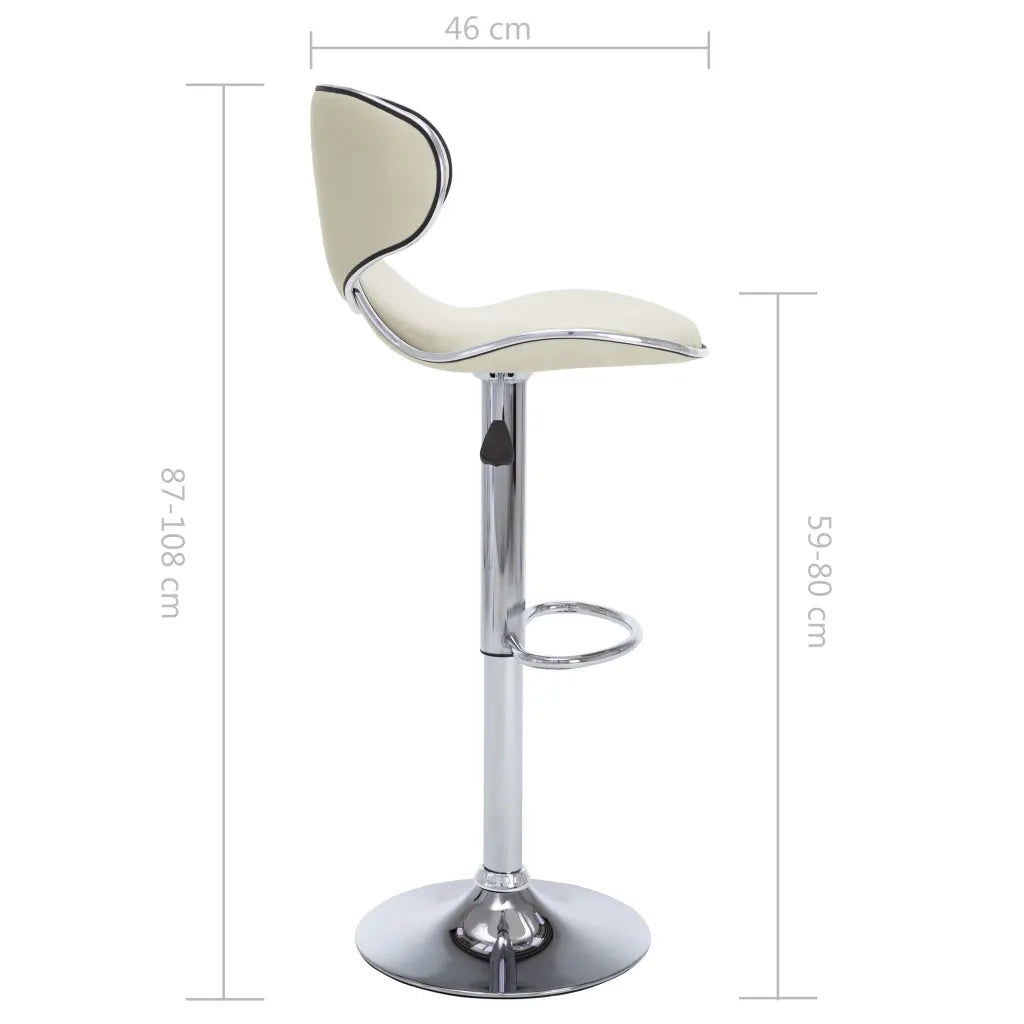 323647 Bar Stools 2 pcs Cream Faux Leather cod mxl 55645