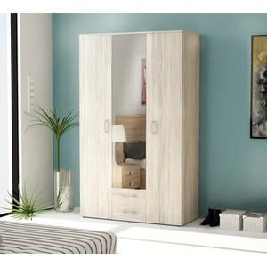 KIT ARMADIO 3 ANTE + 2 CASSETTI E SPECCHIO CM. 121X200X54