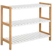 Scarpiera in Legno di Pino con 3 Ripiani ¨C Minimal ¨C Bianco Effetto Legno 70x26x57.5 cm
