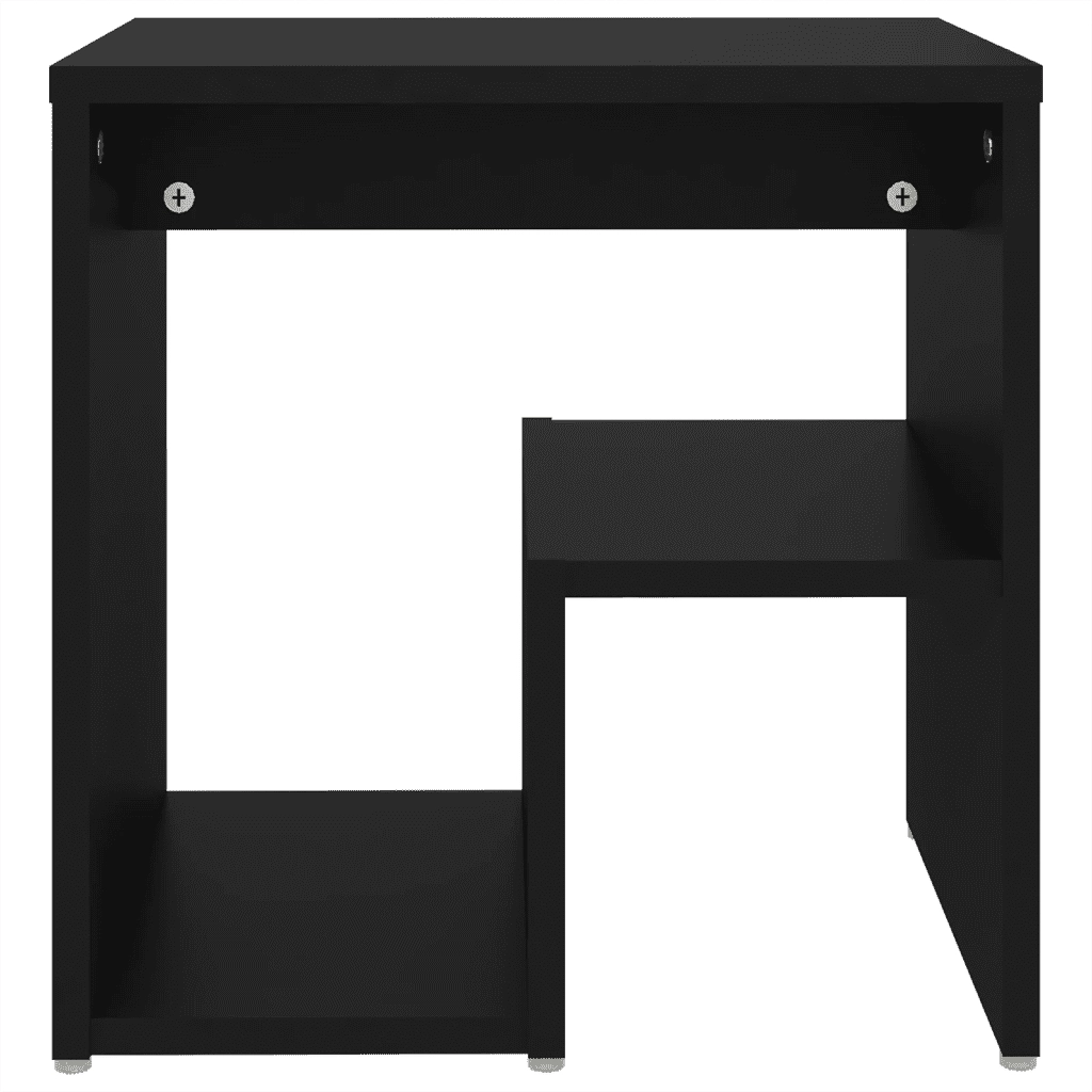 Comodino-Tavolino da notte Nero 40x30x40 cm in Legno Multistrato 164007