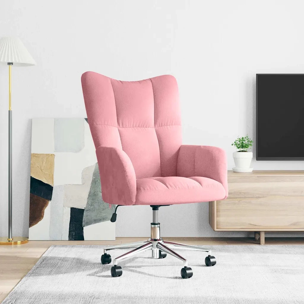 vidaXL Sedia Relax Rosa in Velluto