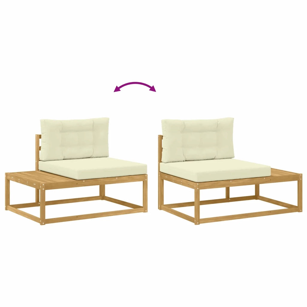 Set di divani da esterno Poliestere Bianco 3386989