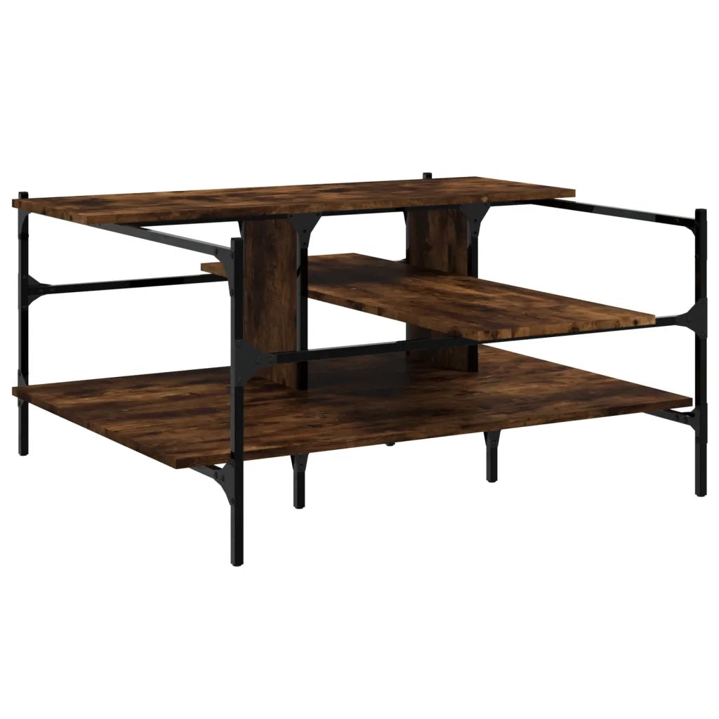 Tavolino Salotto Rovere Fumo 100x100x48,5cm LegnoÂ Multistratocod mxl 114392