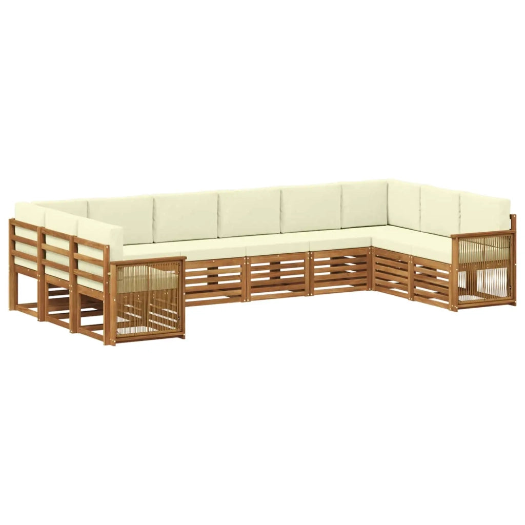 Set divano sezionale con cuscino 7 pcs Naturale e Crema