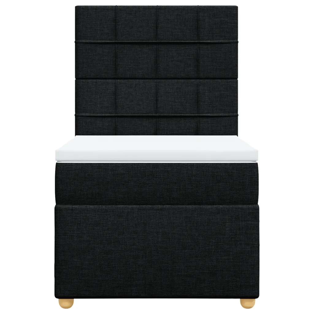 Giroletto a Molle con Materasso Nero 90x190 cm in Tessuto