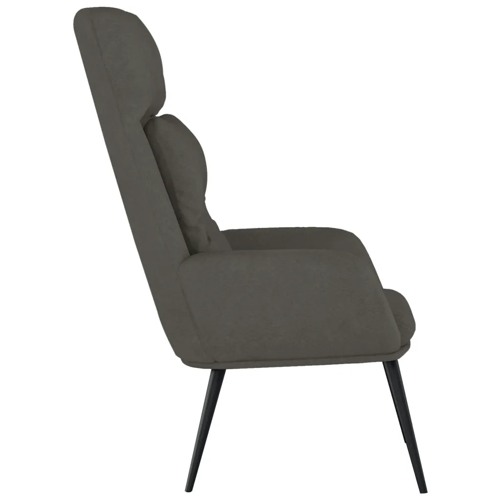 Poltrona Reclinabile Grigio Scuro in Similpelle Scamosciata 341282