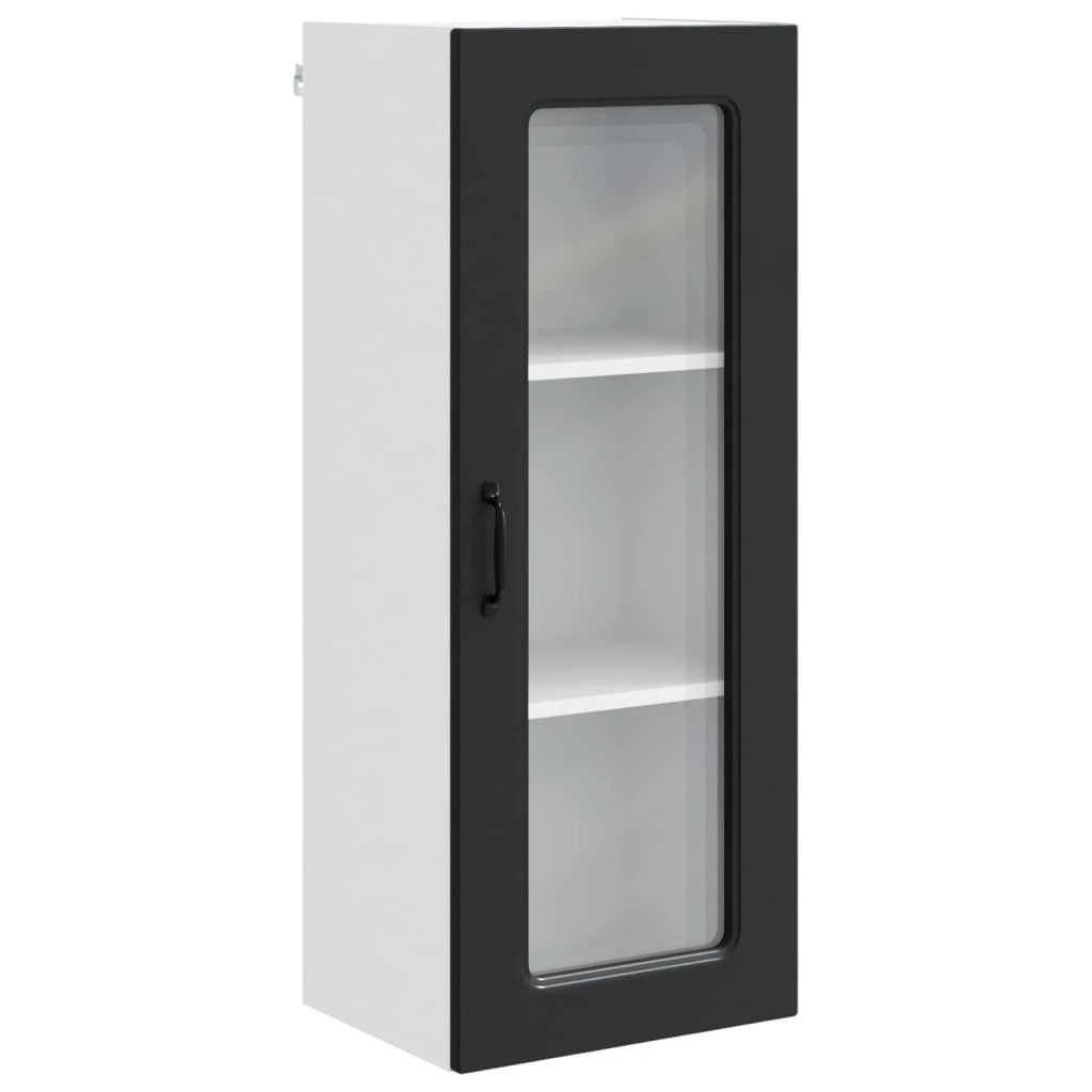 Mobile da cucina rettangolare moderno con ampio spazio contenitivo 40 x 31 x 100 cm realizzato in legno composito nero 02_0053774