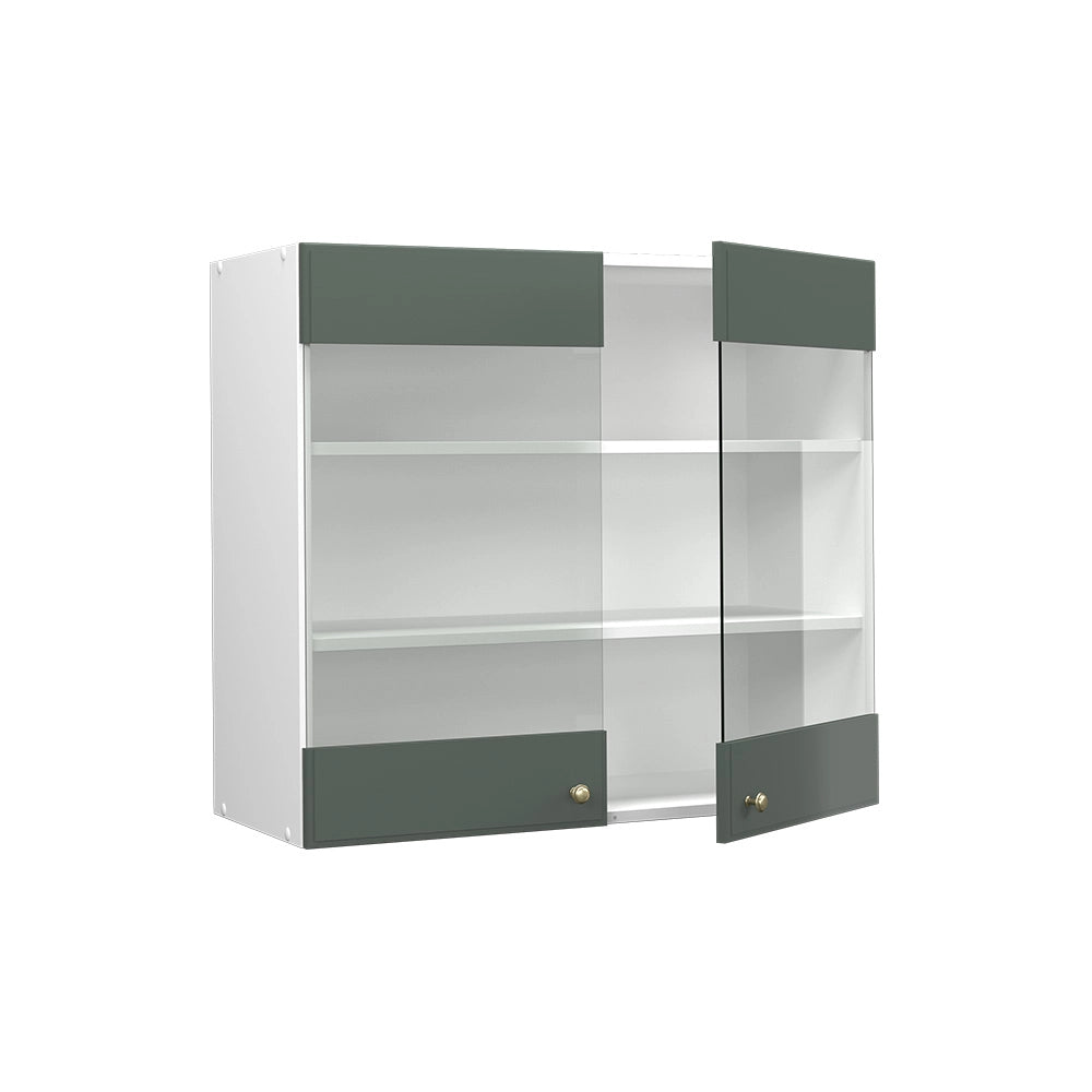 Vicco Mobile da cucina in vetro Verde-oro Country House 80 cm