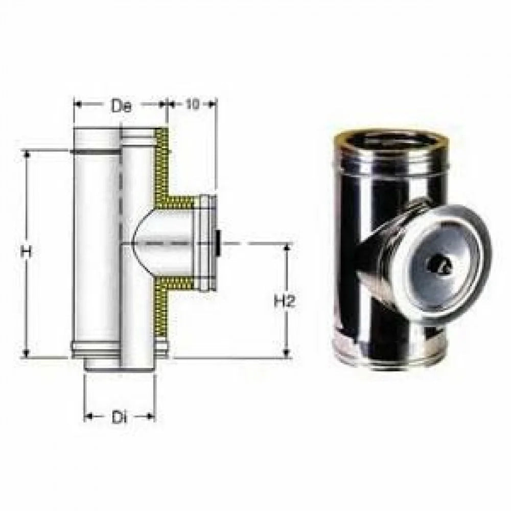Inox doppia parete aisi 316 modu lo di ispezione d.100 150 b00n97