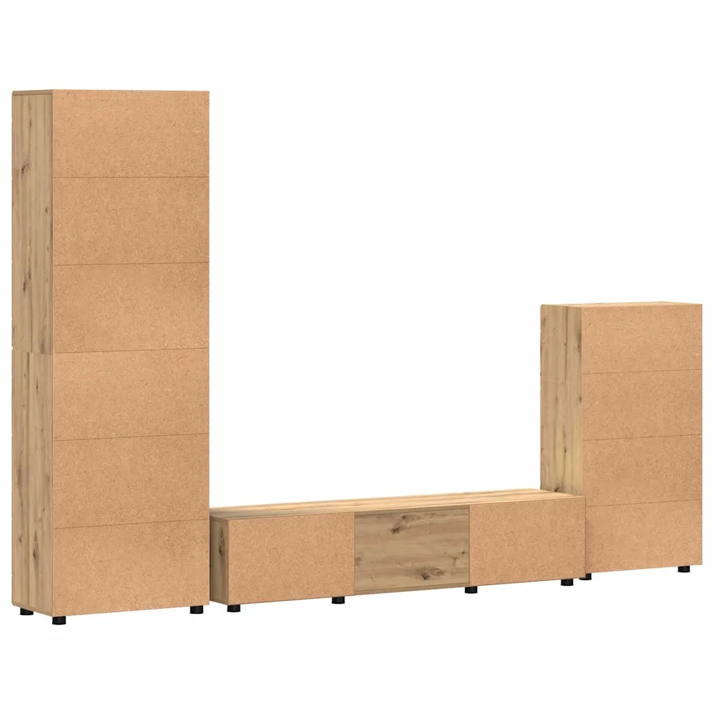 Set mobile TV FLORIN 3 pcs Rovere artigianale Legno multistrato 3397983