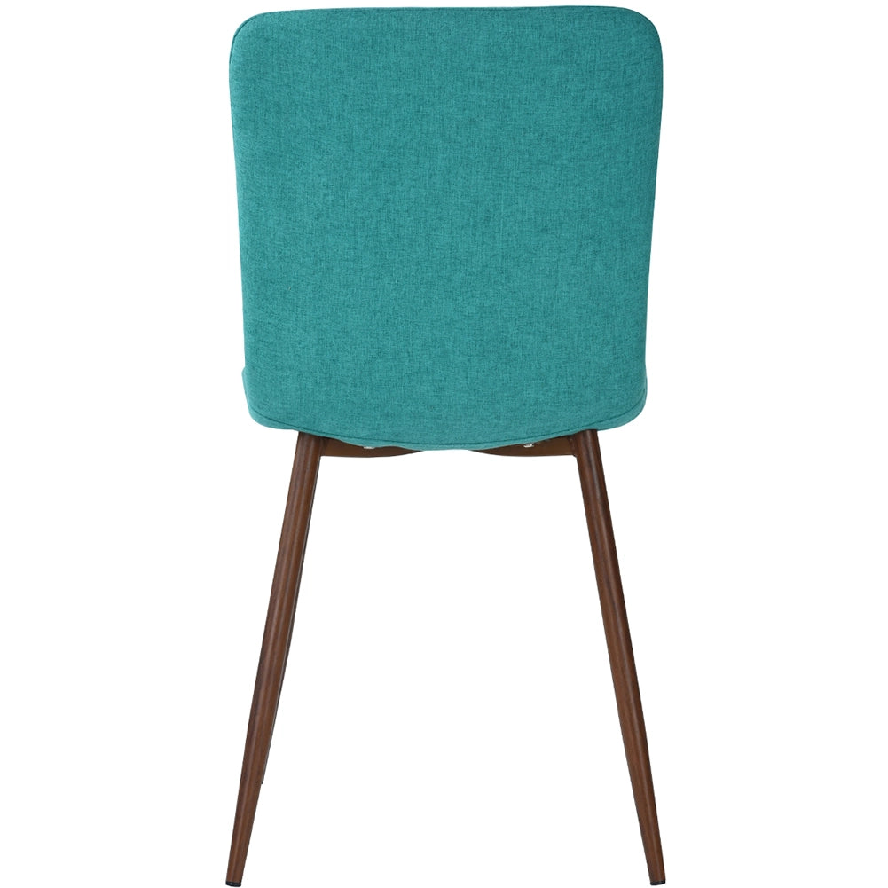 Set 4 Sedie per Sala da Pranzo Turchese Gambe Effetto Legno Seduta Ergonomica