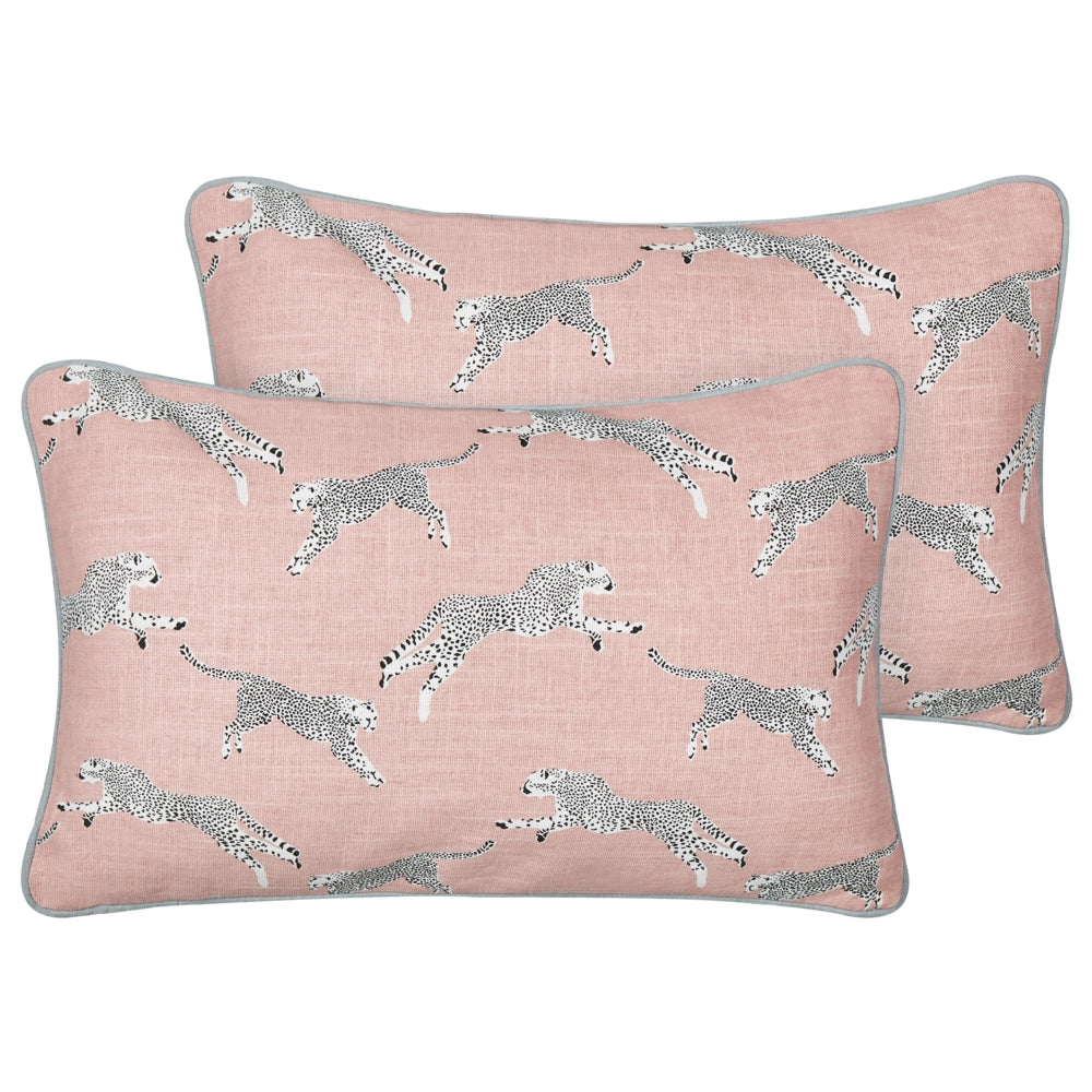 Set di 2 cuscini sparsi in cotone rosa 30 x 50 cm Motivo ghepardo stampato