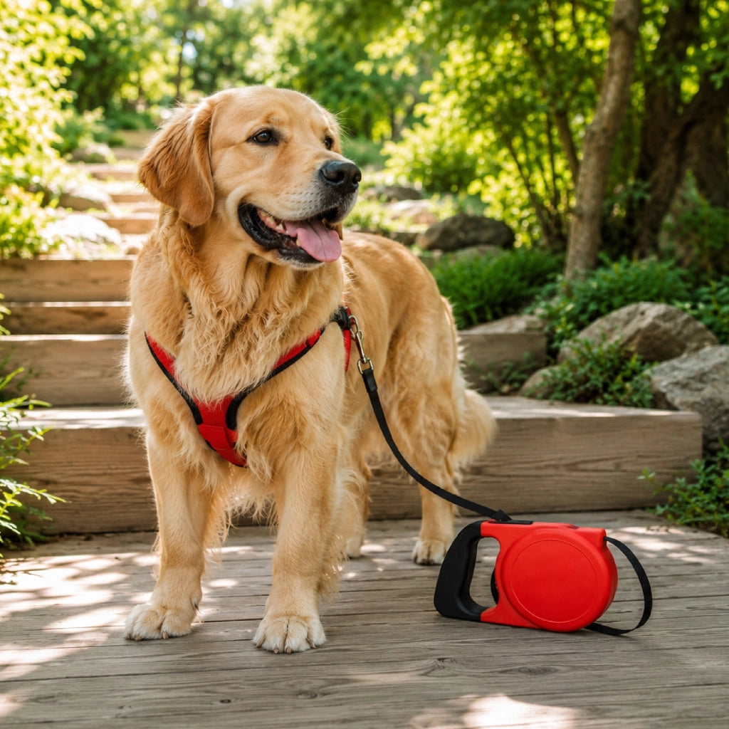 Set 3 Guinzagli Estensibili per Cani con Sistema Retrattile e Pulsante di Blocco – Disponibile da 5 m fino a 20 kg o da 8 m fino a 30 kg  Rosso - 8Metri-30Kg