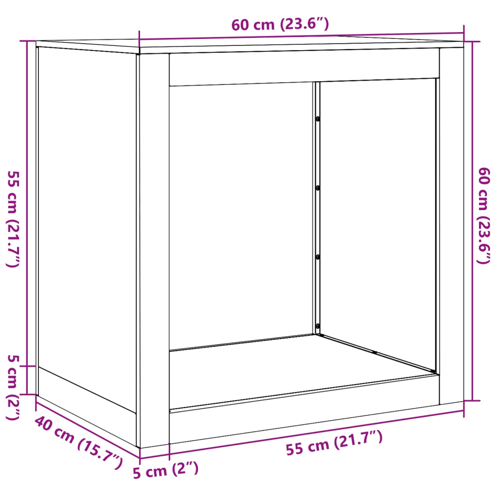 Rastrelliera per Legna da Ardere Antracite 60x40x60 cm Acciaio CFW2484980