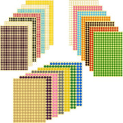 Etichette a punti - 6076 pezzi - 6 mm 8 mm 10 mm - Etichette autoadesive con codice - Per ufficio scuola - 16 colori 21 fogli