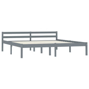 Giroletto senza Materasso-Struttura Letto Grigio 160x200 cm Legno Massello Pino 470713