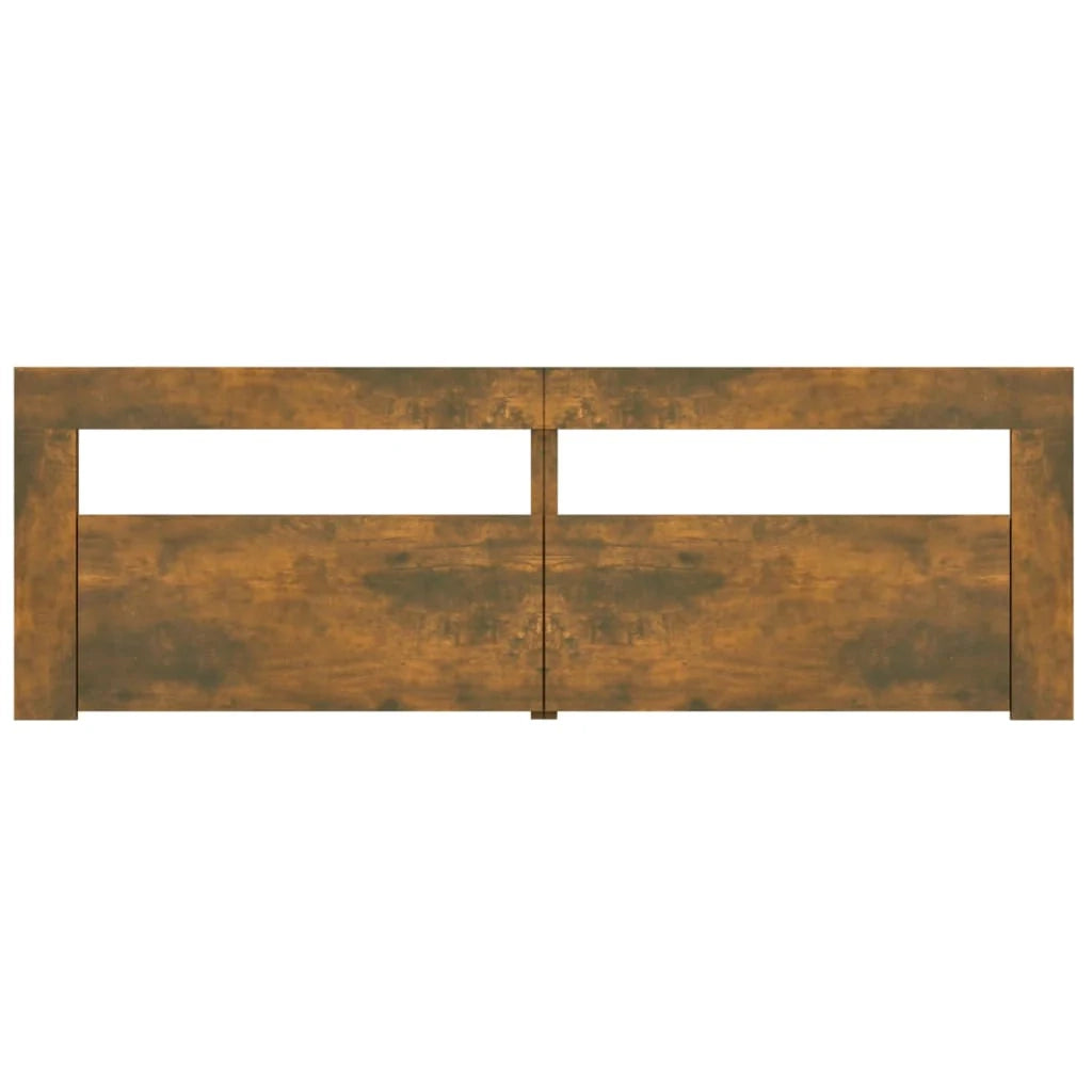 Mobile TV multimediale scaffale TV credenza mobile TV per sala da pranzo soggiorno camera da letto con luci a LED rovere affumicato 120 x 35 x 40 cm marrone 02_0026718