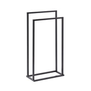 Portasciugamani in acciaio Nero opaco 2 binari Accessori per il bagno Portasciugamani da terra Design moderno