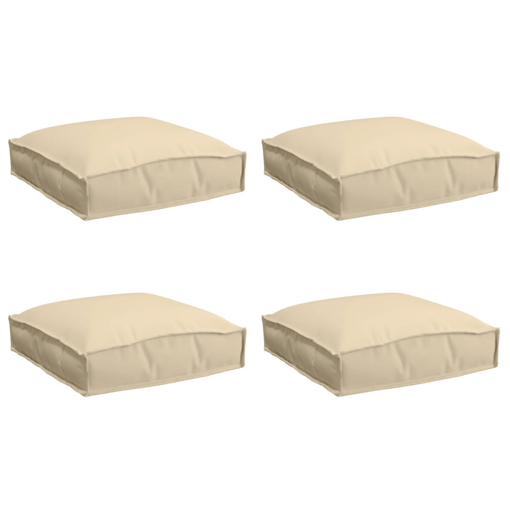 Cuscini per pallet per seduta 4 pz Beige 40x40x8 cm Tessuto Oxford