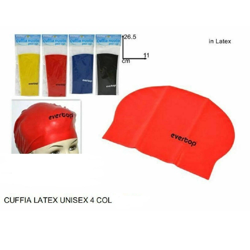 Trade Shop - Cuffia Piscina Mare Nuoto Colorate In Lattice Latex Unisex 11x26.5cm 4 Colori -