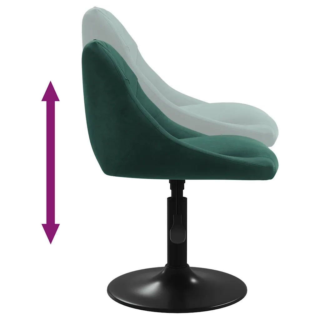 Sedie da Pranzo Girevoli 6 pz Verde Scuro in Velluto 3088805