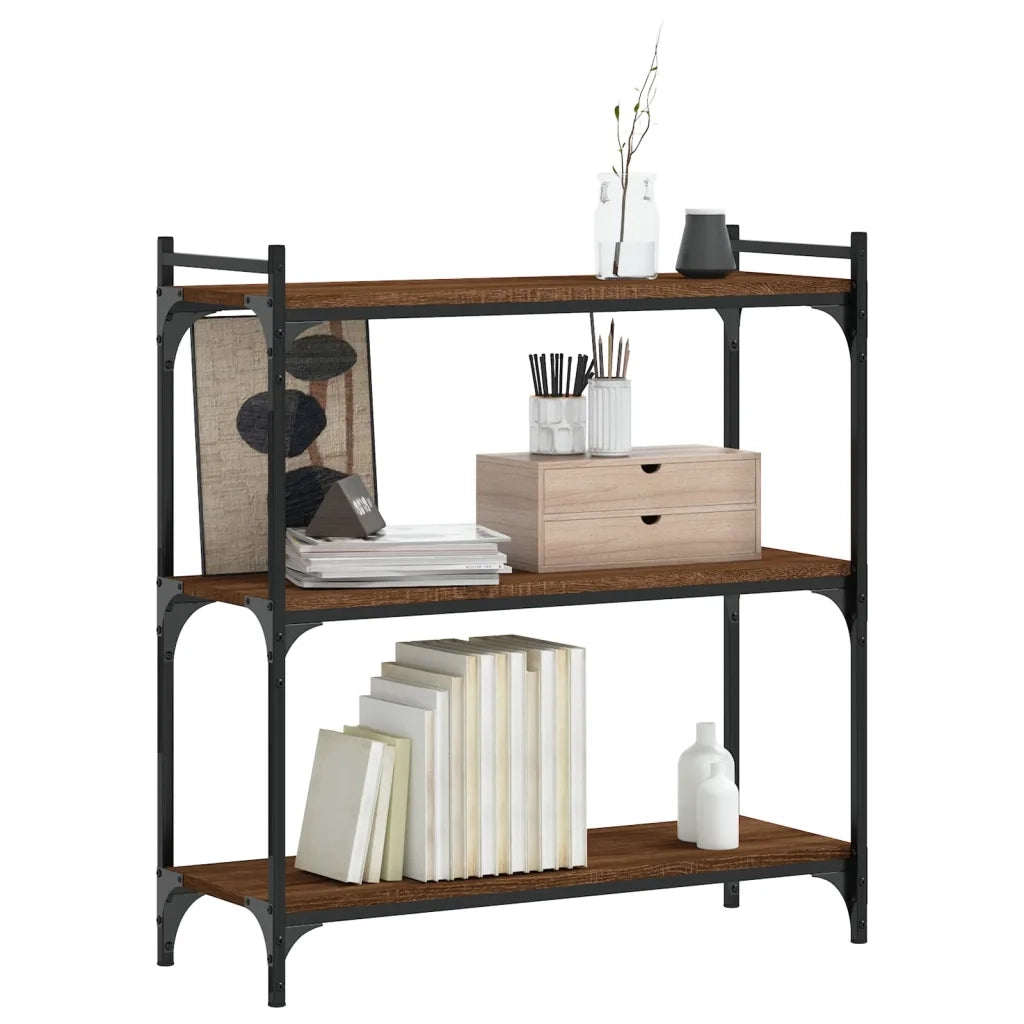 Libreria 3 Ripiani Rovere Marrone 80x30x86 cm Legno Multistratocod mxl 132498