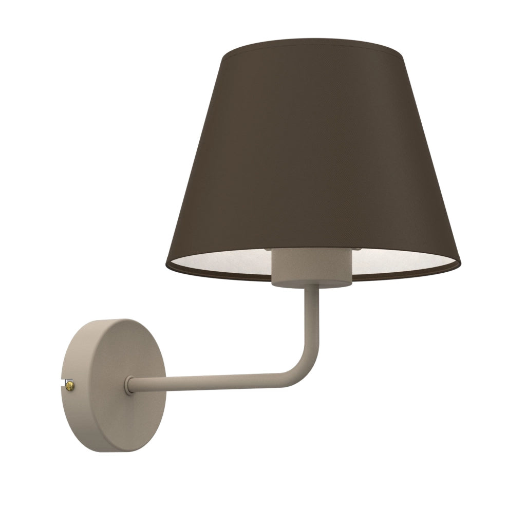 Applique da parete Arden 1xE27 beige marrone acciaio