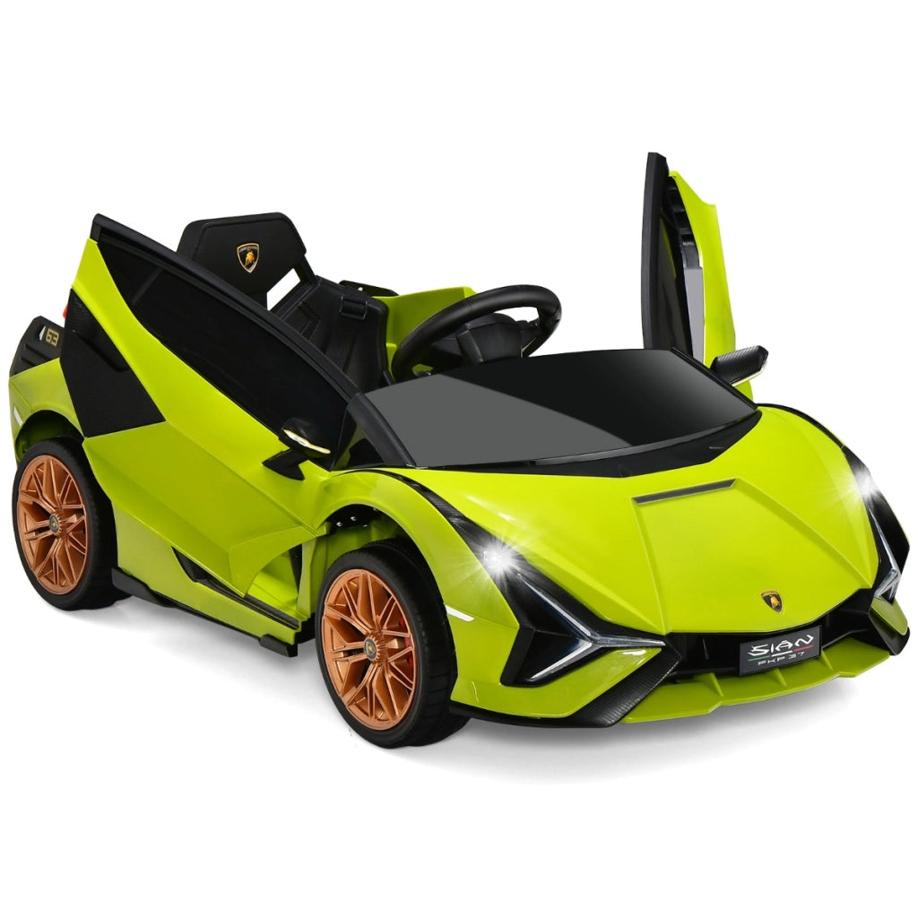 Macchina cavalcabile per bambini con telecomando e luci LED, Veicolo elettrico a batteria 12 V Verde