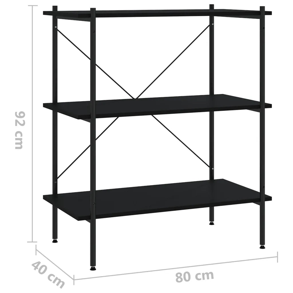 Scaffale con 3 Mensole Nero 80x40x92 cm CFW7799068