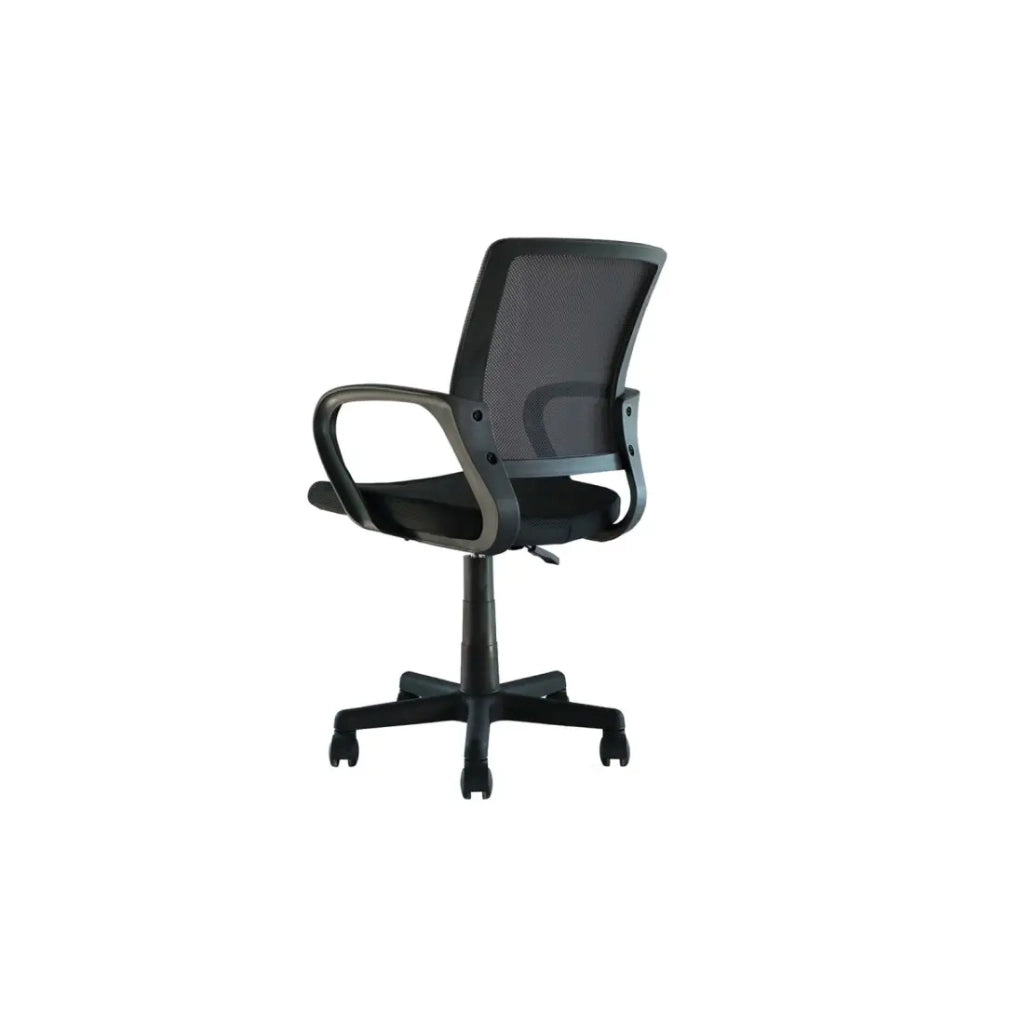 Sedia da ufficio ZARNOX – Tessuto nero – Braccioli – Girevole – Piedi in metallo – Design moderno e funzionale