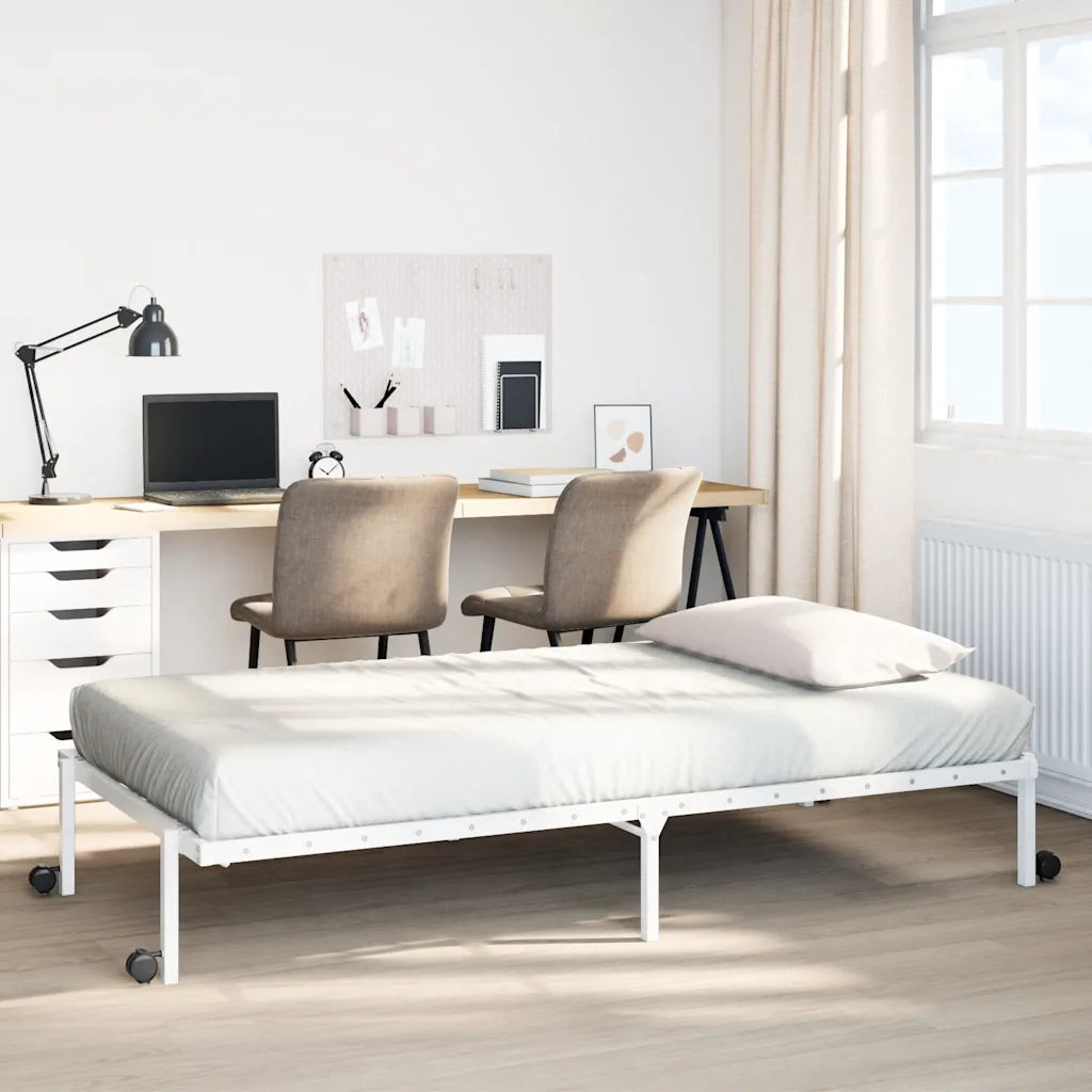 vidaXL Giroletto senza Materasso Pieghevole Bianco 75x190 cm Acciaio