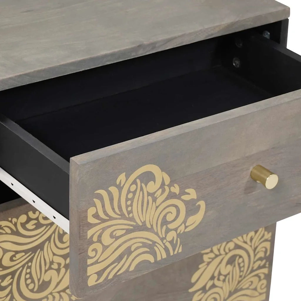 Comodino con porta con cassetto-Tavolino da notte Grigio 50 x 33 x 60 cm 687812