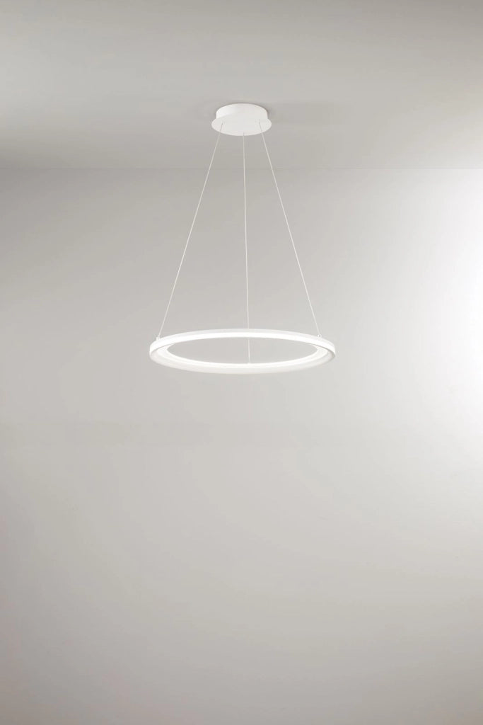 Sospensione in alluminio colore bianco Edge LED 66W 3000K CRI?83 220-240V 50/60Hz 4620Lm biemissione